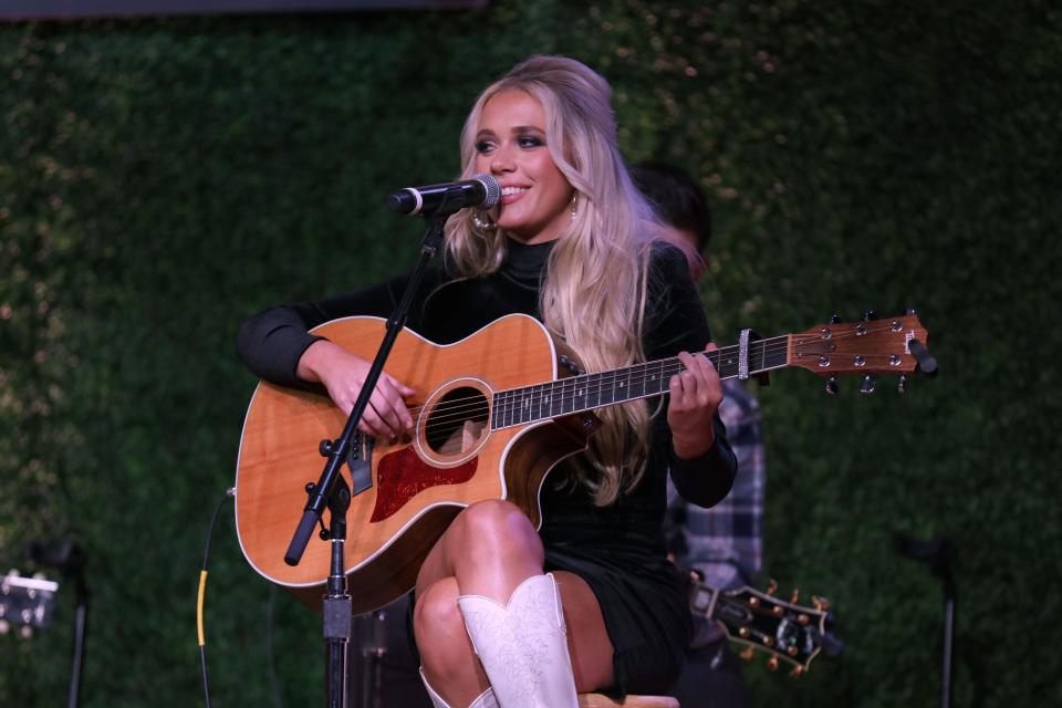 Class of 2023's Megan Moroney performs onstage for CMT Next Women of Country: 10-Year Anniversary & Class of 2023 Reveal at City Winery Nashville on January 17, 2023 in Nashville, Tennessee.