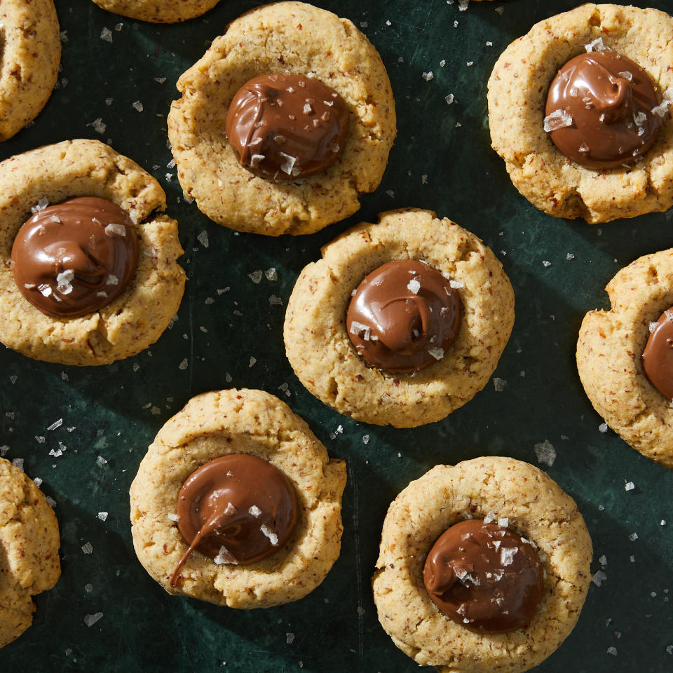 Salted Hazelnut Thumbprint Cookies