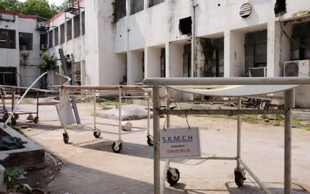 Sri Krishna Medical College and Hospital (SKMCH), where children have died from acute encephalitis syndrome, is pictured from outside in Muzaffarpur, in the eastern state of Bihar