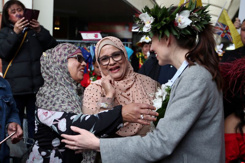 FILE PHOTO: New Zealand Prime Minister Ardern greets supporters in Auckland