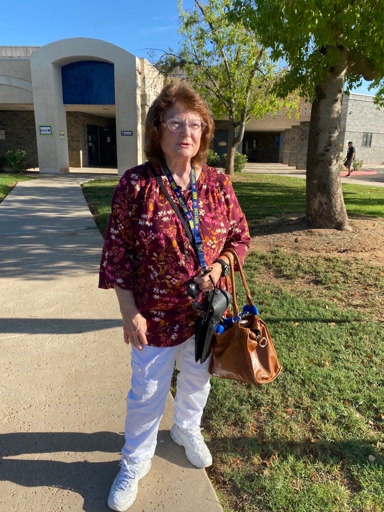 Former photojournalist and navy veteran Linda Brauneis cast her vote in Gilbert. “I’m trying to instill in my grandkids, the future of this country, the future of the church, obviously, to know the truth. And the truth will set you free,” Brauneis said.