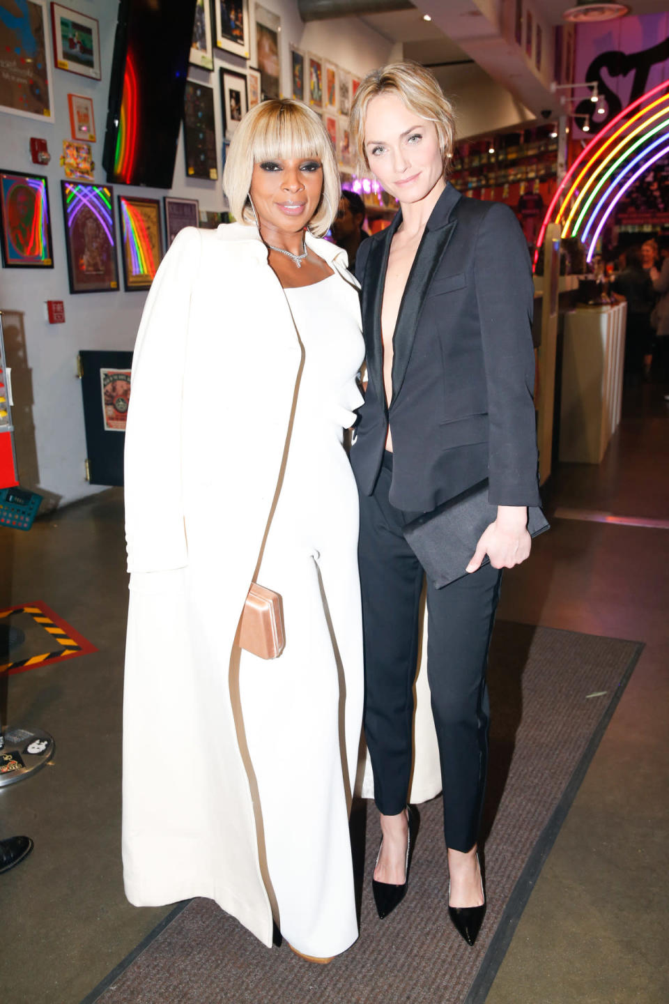 Mary J. Blige and Amber Valetta at Stella McCartney’s autumn 2016 show at Amoeba Music in Los Angeles.