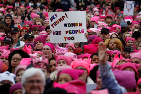 People gather for the Women's March in Washington U.S., January 21, 2017. REUTERS/Shannon Stapleton