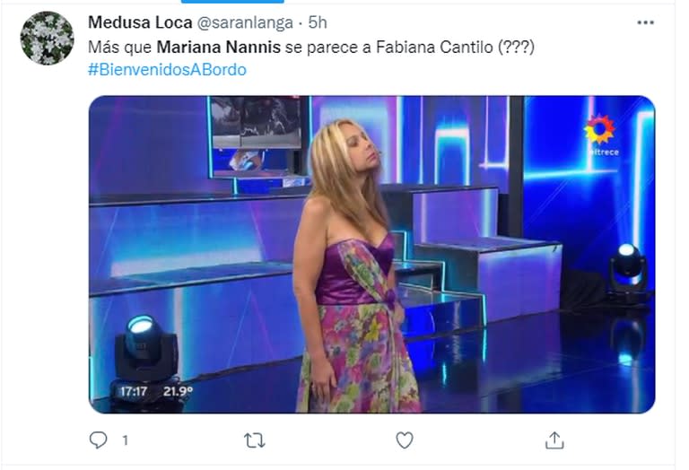 En las redes opinaron de la doble de Mariana Nannis (Foto: Captura Twitter/@saranlanga)