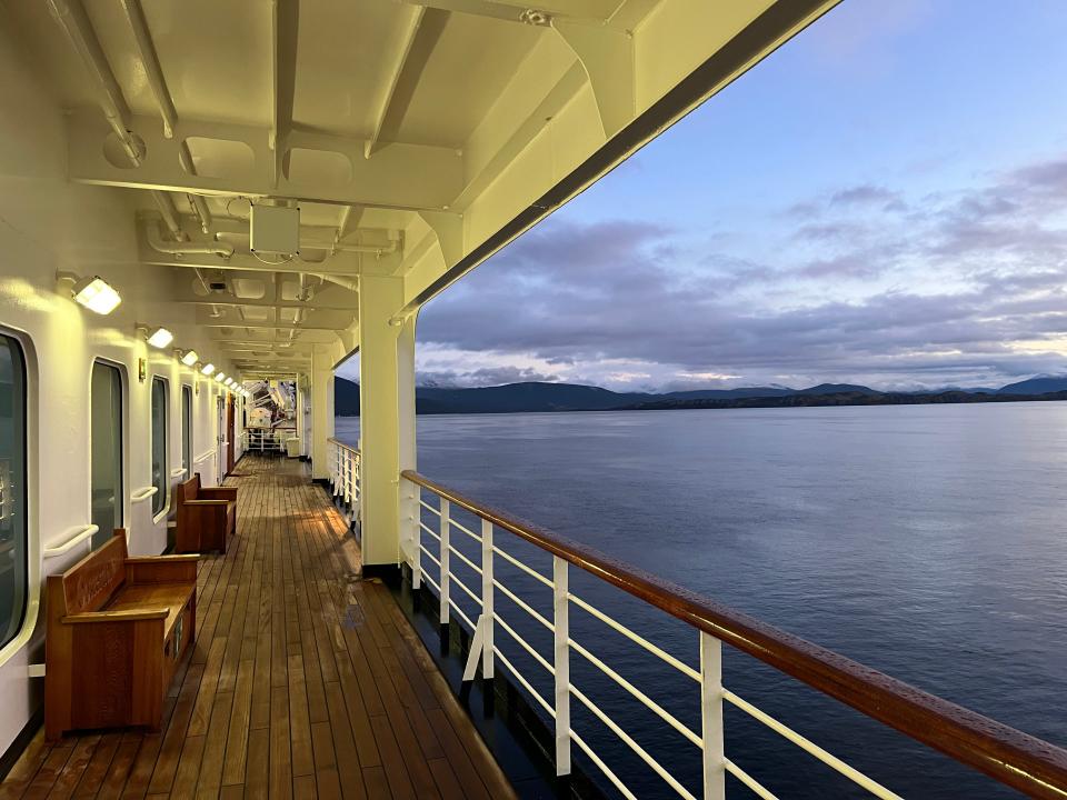 holland america cruise deck and water view