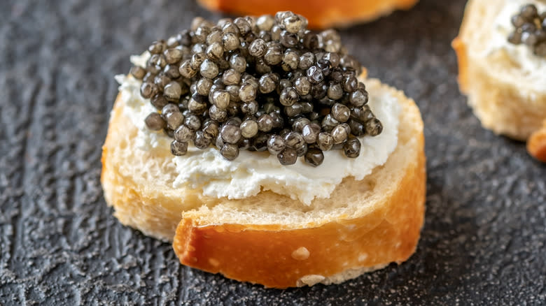 osetra caviar on toast