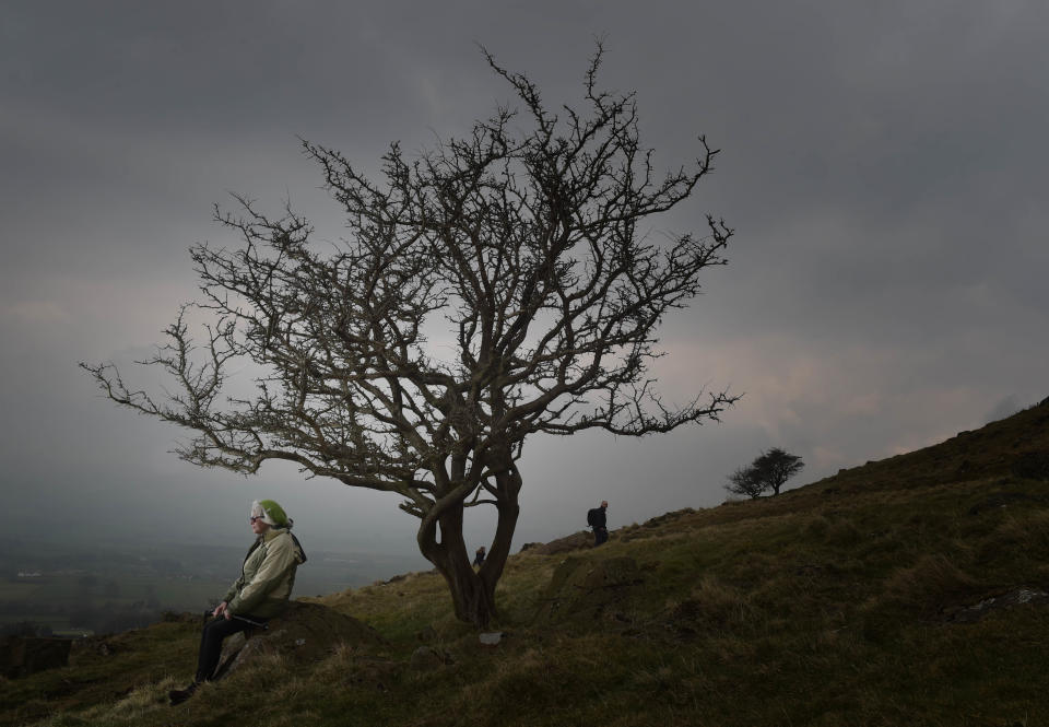 Hundreds of people made the St. Patrick's Day pilgrimage to the top of Slemish mountain in Ballymena, Northern Ireland, on March 17. According to Irish legend, Patrick <a href="http://www.midandeastantrim.gov.uk/culture-leisure-tourism/tourism/ballymena/things-to-see-and-do/slemish-mountain">tended herds</a> on the mountain&nbsp;as a boy in the 5th century.&nbsp;