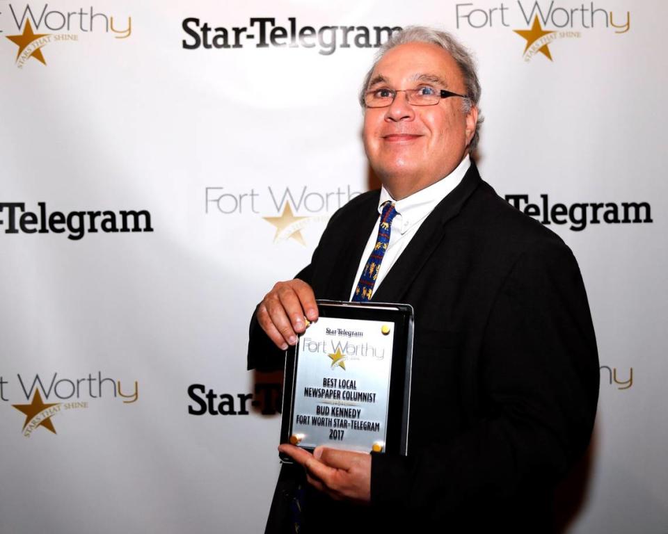 The Fort Worth Star-Telegram’s Bud Kennedy, shown in 2017, was honored for 50 years in Texas journalism. (Special to the Star-Telegram Bob Booth)
