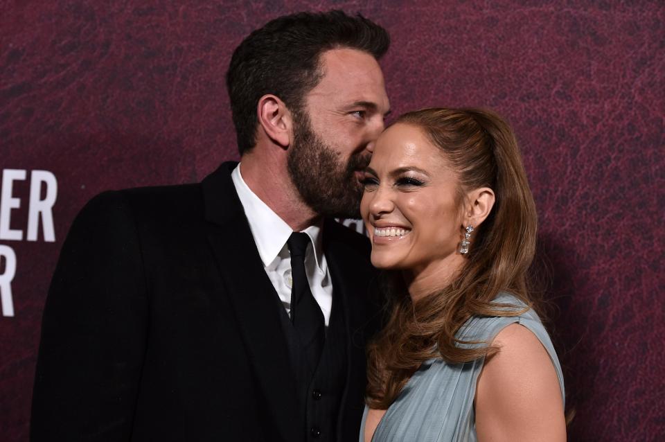 Ben Affleck, left, and Jennifer Lopez in Los Angeles in December 2021.