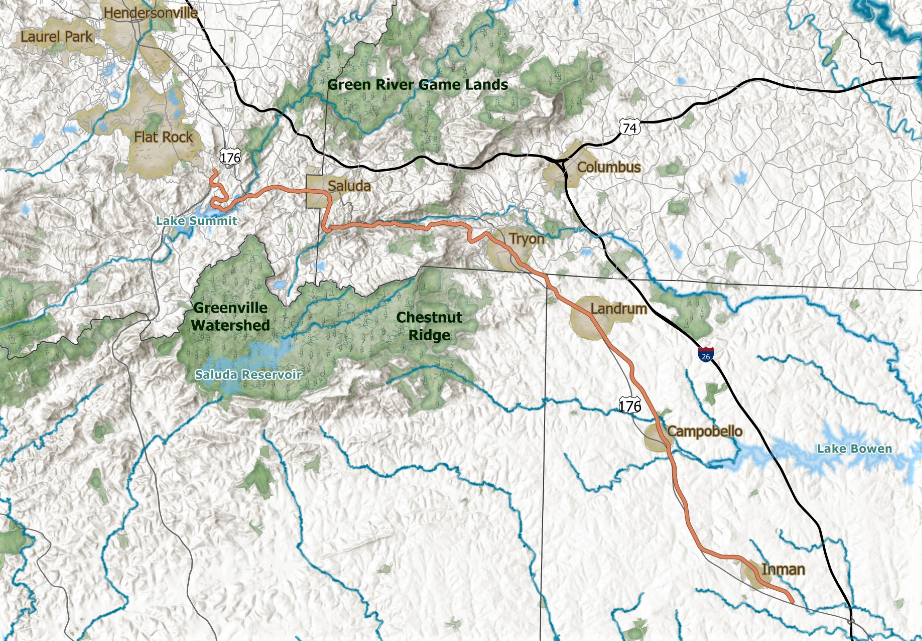 A $10 million earmark for the Saluda Grade Trail is among nearly $50 million in state funds targeted for the Spartanburg area in the recently approved state budget for 2023-24. Shown is a map of the planned 31-mile trail.