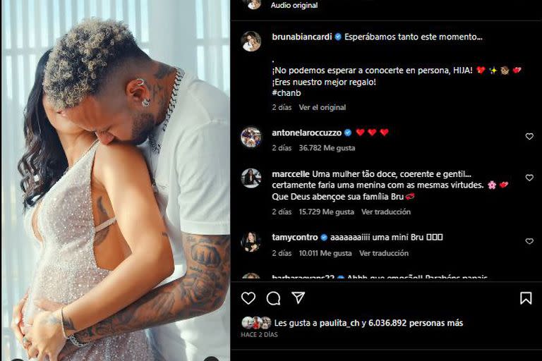 Publicación de Neymar y Bruna en Instagram