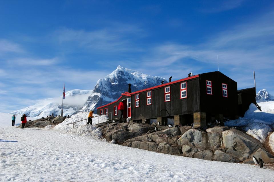 the "Penguin Post Office," Port Lockroy on Goudier Island in Antarctica