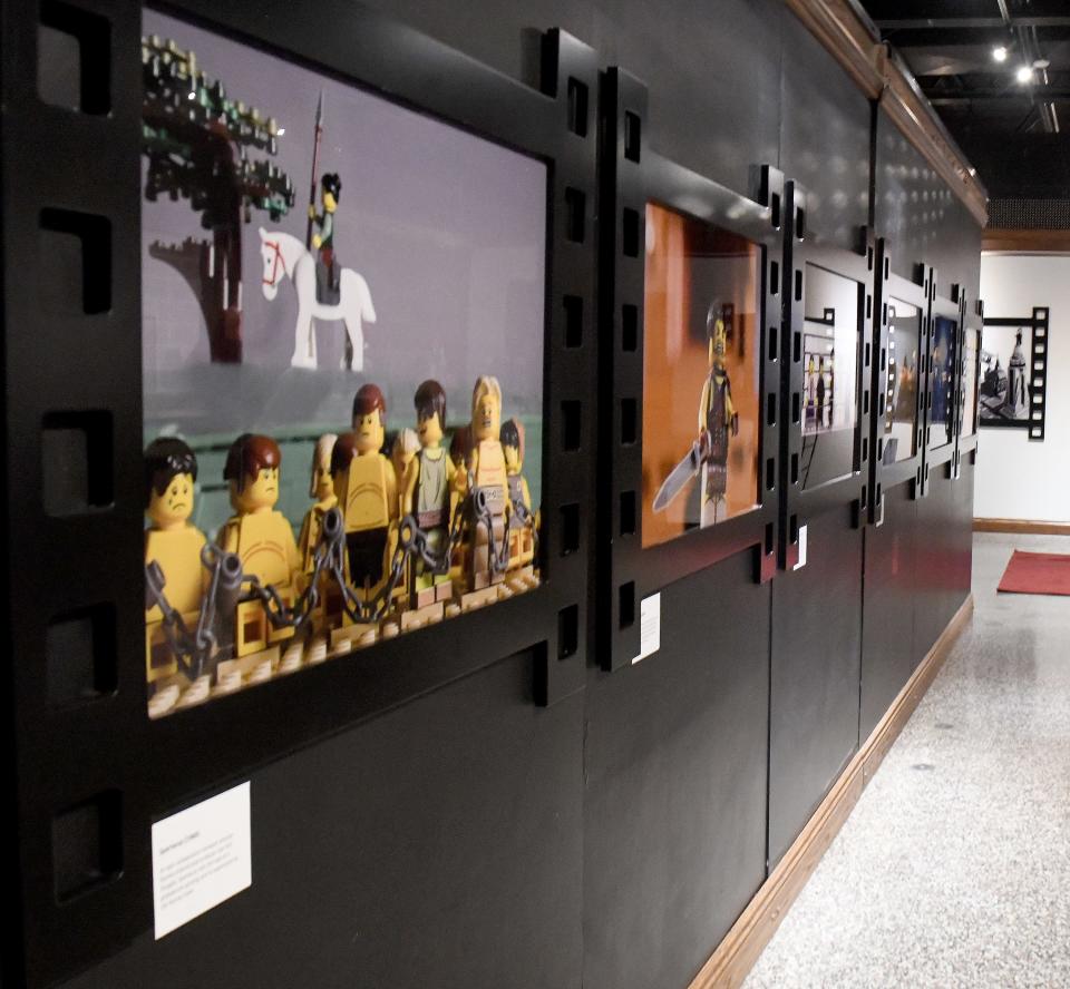 "Brick Flicks" is a new exhibit at the McKinley Presidential Library & Museum by Lego artist Warren Elsmore. The exhibit features iconic scenes from 40 movies constructed from Lego bricks.