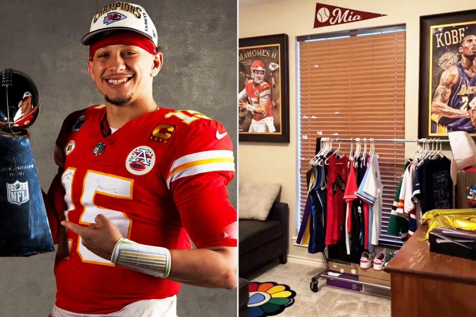 <p>Ryan Kang/Getty; GotitfrommymommaPodcast/TikTok</p> A tour of Patrick Mahomes