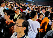 An estimated 5,000 people were at Tampines Stadium to listen to the NSP rally on 4 May 2011. (Yahoo! photo/ Liyana Low)