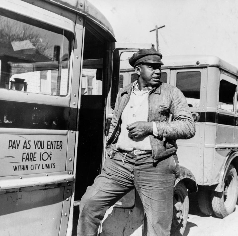 Gordon Parks photographed Daytona Beach's black community in 1943. This photo is of a driver for one of the city's segregated buses.
