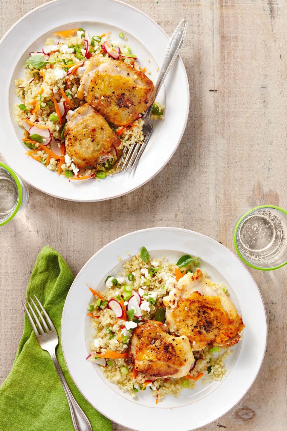 69) Salt-and-Pepper Chicken with Spring Quinoa Pilaf