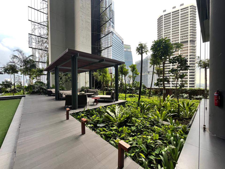 The sky garden on the 12th floor of Oasia Hotel Downtown