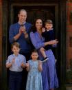 <p>Kate <a href="https://www.townandcountrymag.com/society/tradition/a32256560/kate-middleton-blue-shirtdress-ghost-london-clap-for-carers-photos/" rel="nofollow noopener" target="_blank" data-ylk="slk:wore a cornflower blue floral midi dress;elm:context_link;itc:0;sec:content-canvas" class="link ">wore a cornflower blue floral midi dress</a> outside her country home as she and Prince William, George, Charlotte, and Louis clapped for NHS carers. The family appeared as part of the BBC Children In Need and Comic Relief "Big Night In," a program which is raising money for COVID-19 first responders. </p>