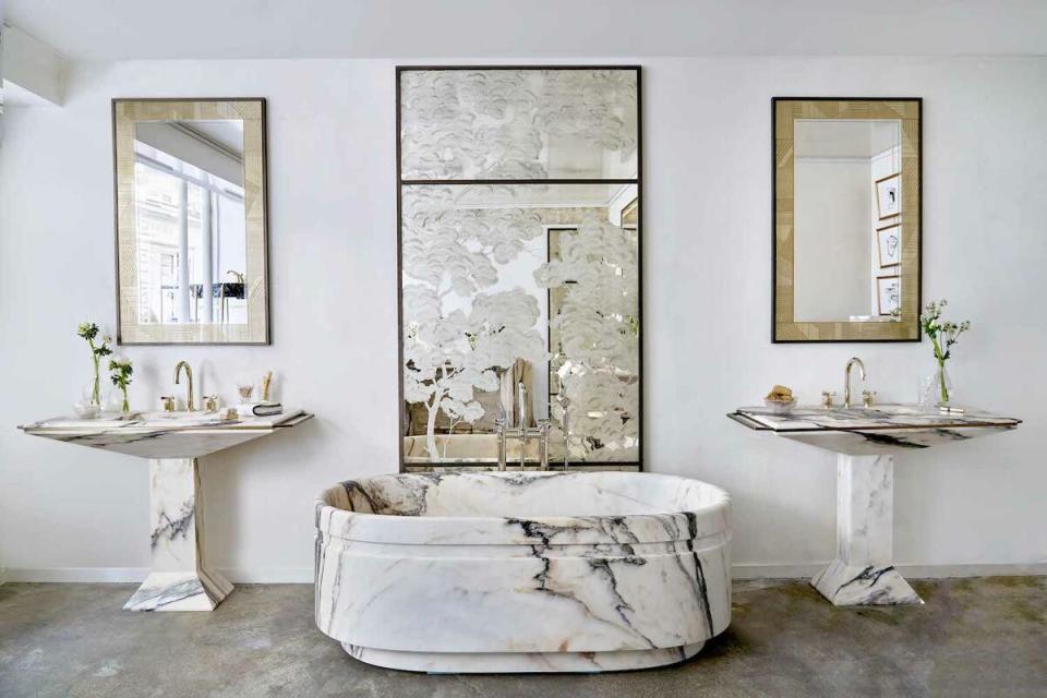 Marmi’s Editions No. 2 Bath series in Picasso marble
