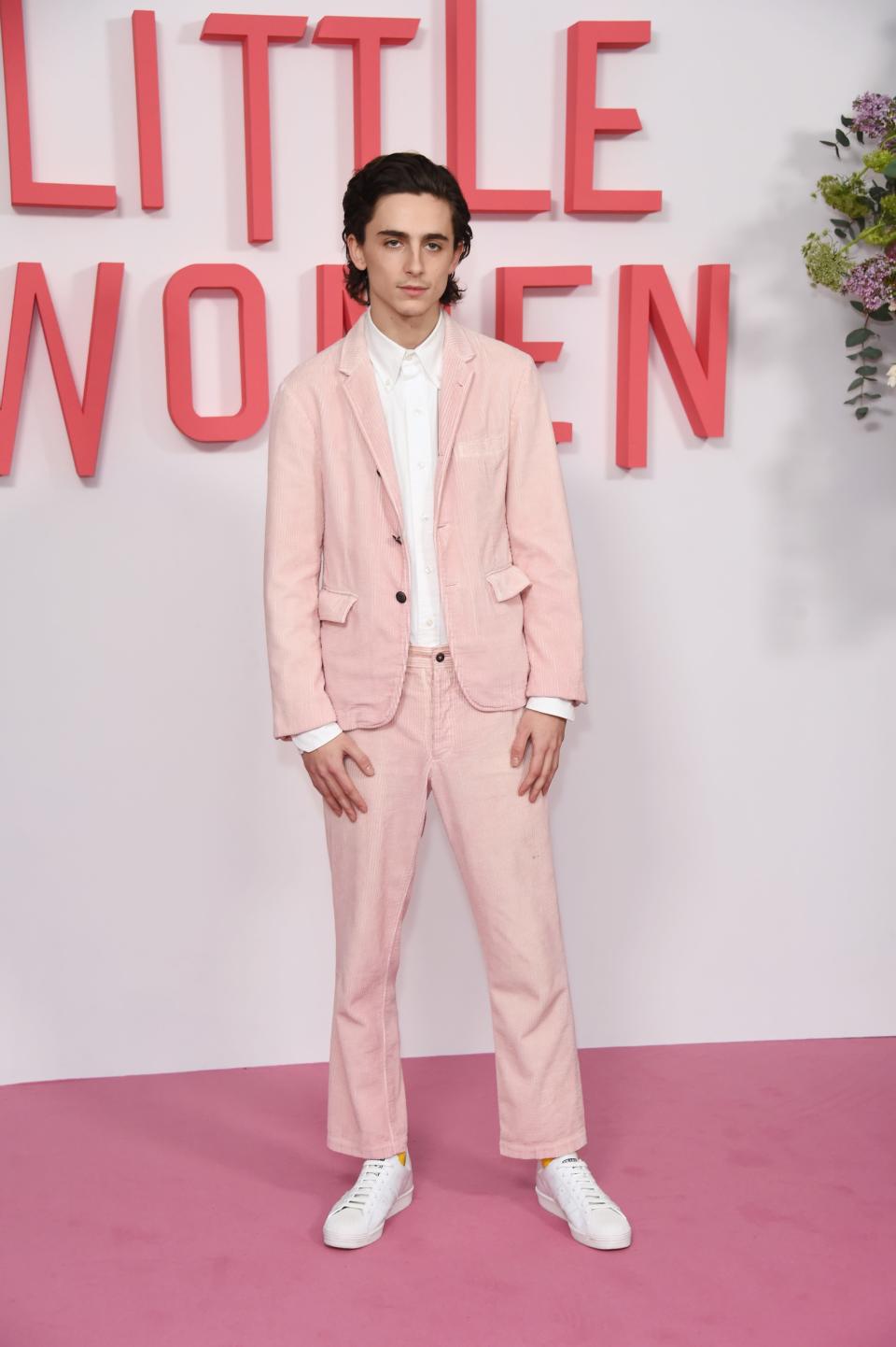 Timothee Chalamet poses at the evening photocall for "Little Women"