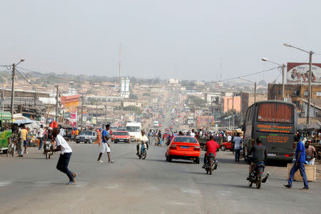 A street is seen after the city was taken last week by mutinous soldiers, in Bouake, Ivory Coast January 13, 2017. REUTERS/Thierry Gouegnon