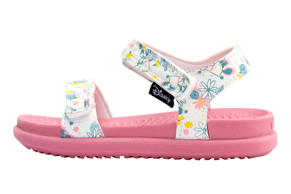 Native Shoes x Disney kids’ Charley sandal with Minnie Mouse print. - Credit: Courtesy of Native Shoes