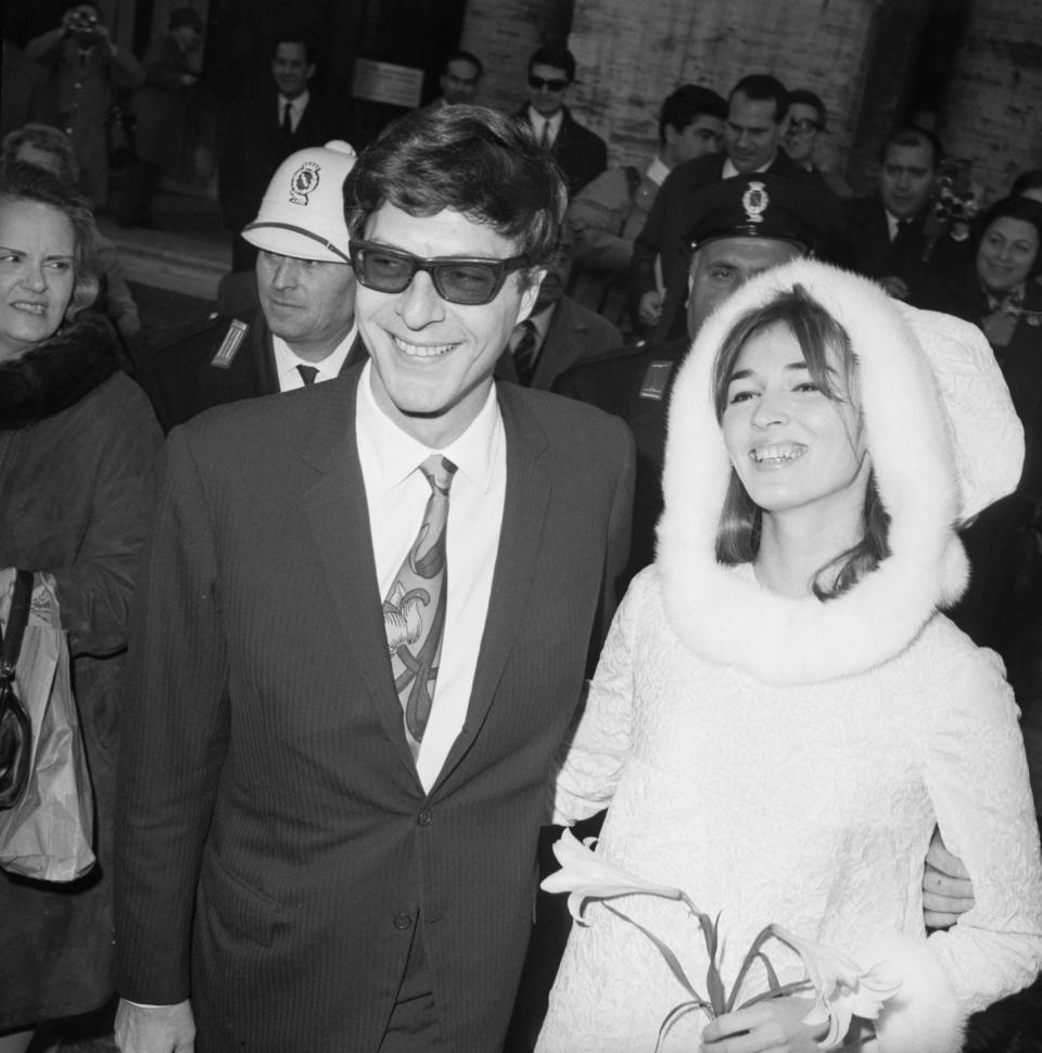<p>Talitha Pol, an actress and dancer, was married to John Paul Getty Jr. from 1966 until her death in 1971. His father, Jean Paul Getty, founded the Getty Oil company and was in the '50s, one of the richest Americans.</p><p>On their wedding day, December 10, 1966, Talitha wore a creamy velvet mink-trimmed hooded minidress. The dancer later <a href="https://www.refinery29.com/en-us/2018/05/198269/who-was-talitha-getty-wife-fashion-icon-trust-fx" rel="nofollow noopener" target="_blank" data-ylk="slk:became a style icon;elm:context_link;itc:0;sec:content-canvas" class="link ">became a style icon</a> thanks to her boho fashion sensibility—Pol was the muse for Chloe’s<a href="https://www.vogue.com/fashion-shows/spring-2002-ready-to-wear/chloe" rel="nofollow noopener" target="_blank" data-ylk="slk:2002 spring collection;elm:context_link;itc:0;sec:content-canvas" class="link "> 2002 spring collection</a>—and her lavish yet tragic life (she died of a heroin overdose at 31) is well documented on screen in the FX show <em>Trust</em>. </p>