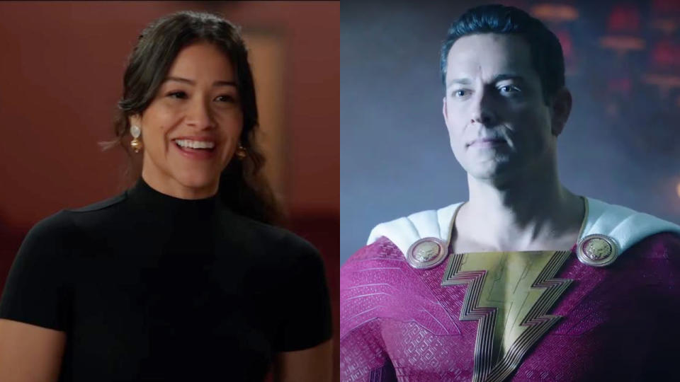 Gina Rodriguez in I Want You Back; Zachary Levi in Shazam!