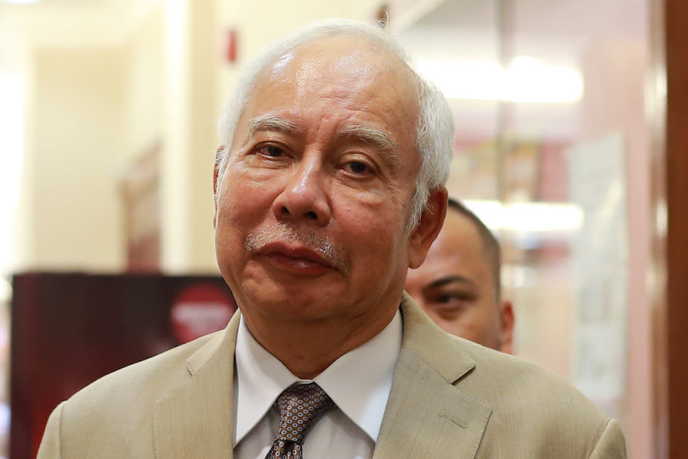 Datuk Seri Najib Razak is pictured at the Kuala Lumpur High Court January 22, 2020. — Picture by Ahmad Zamzahuri