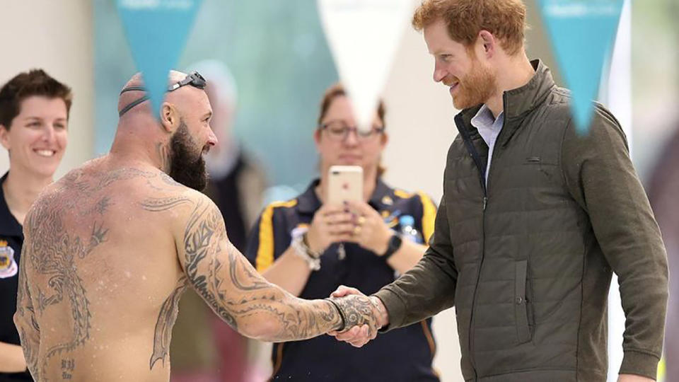 Gawthorne met Prince Harry. Image: AAP