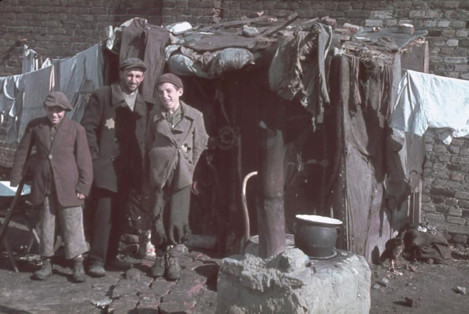 Kutno, Nazi-occupied Poland, 1939. (Hugo Jaeger—Time & Life Pictures/Getty Images) <br> <br> <a href="http://life.time.com/history/world-war-ii-color-photos-from-nazi-occupied-poland-1939-1940/#1" rel="nofollow noopener" target="_blank" data-ylk="slk:Click here to see the full collection at LIFE.com;elm:context_link;itc:0;sec:content-canvas" class="link ">Click here to see the full collection at LIFE.com</a>