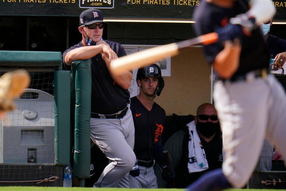 Tigers manager A.J. Hinch during a spring training game Tuesday vs. the Pirates.