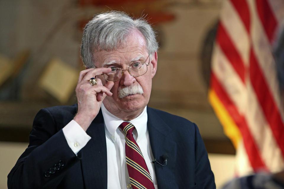 National security adviser John Bolton talks to the Miami Herald on Latin American policy at Miami’s Freedom Tower on Nov. 1. (Photo: Emily Michot/Miami Herald via AP)