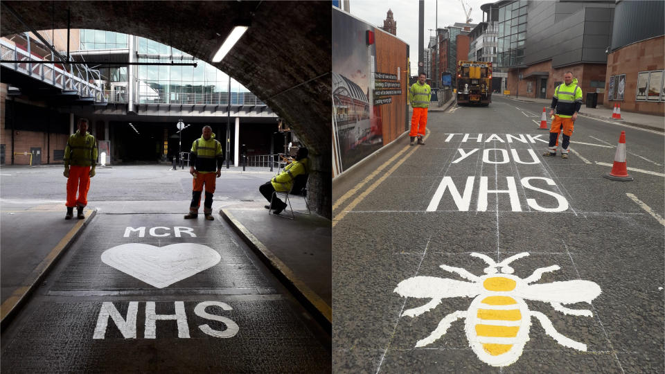 Road markings for NHS staff