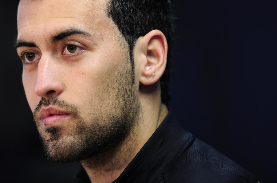 Sergio Busquets, en una rueda de prensa en el centro Joan Gamper (AFP/Archivos | Josep Lago)