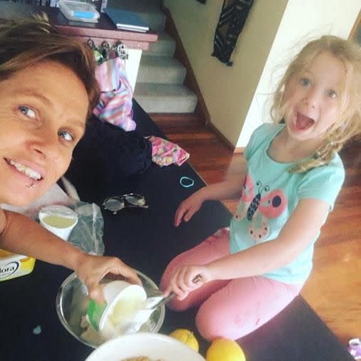 The single mum has a relaxed approach to food, sharing baking snaps on social media. Photo: Instagram/kaseychambersmusic
