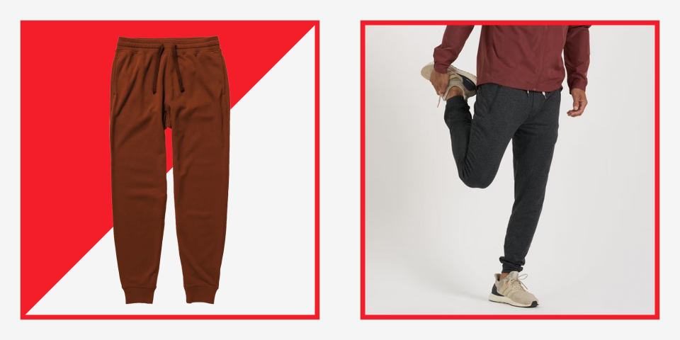 <p><strong>IF YOU'RE</strong> looking for pants that look great, but still feel incredibly comfortable, we'd suggest copping a pair of joggers. While yesterdays joggers used to be made for—you guessed it—jogging, today's best pairs lean to the side of everyday wear. Joggers provide all-day comfort while looking like you put in <em>some </em>effort. In a lot of ways, they're the ultimate casual outfit hack, if you style them right.<br></p><p>Joggers are pretty much like <a href="https://www.menshealth.com/style/g25474450/best-mens-sweatpants/" rel="nofollow noopener" target="_blank" data-ylk="slk:sweatpants" class="link ">sweatpants</a> in the way they sport drawstrings, cuffed helms, and super soft fabrics, but that's where the likeness ends. Joggers are a scotch more stylish, featuring a tapered leg, utilitarian design details like multiple pockets, and are usually made with moisture-wicking textiles. And now that <a href="https://www.menshealth.com/style/g38446421/best-athleisure-brands-for-men/" rel="nofollow noopener" target="_blank" data-ylk="slk:athleisure" class="link ">athleisure</a> is an acceptable everyday uniform for most guys, joggers will be a fixture in men’s closets for years to come. From high-tech bottoms to stay-at-home pants, we found the 20 best men's joggers to wear all day, every day. <br></p><p><strong><a href="https://www.menshealth.com/style/a38392192/best-pants-for-men/" rel="nofollow noopener" target="_blank" data-ylk="slk:Best Pants for Men" class="link ">Best Pants for Men</a> | <a href="https://www.menshealth.com/style/g38697763/best-thermal-underwear-for-men/" rel="nofollow noopener" target="_blank" data-ylk="slk:Best Thermal Underwear" class="link ">Best Thermal Underwear</a> | <a href="https://www.menshealth.com/style/g26860324/best-mens-pajamas/" rel="nofollow noopener" target="_blank" data-ylk="slk:Best Pajamas" class="link ">Best Pajamas</a> | </strong><strong><a href="https://www.menshealth.com/style/g41975569/best-workout-pants-for-men/" rel="nofollow noopener" target="_blank" data-ylk="slk:Best Workout Pants" class="link ">Best Workout Pants</a> | <a href="https://www.menshealth.com/style/g38731032/best-winter-pants-for-men/" rel="nofollow noopener" target="_blank" data-ylk="slk:Best Winter Pants" class="link ">Best Winter Pants</a> | <a href="https://www.menshealth.com/style/a19541488/chinos/" rel="nofollow noopener" target="_blank" data-ylk="slk:Best Chinos" class="link ">Best Chinos</a> | <a href="https://www.menshealth.com/style/a19546067/25-best-jeans-for-men/" rel="nofollow noopener" target="_blank" data-ylk="slk:Best Jeans" class="link ">Best Jeans</a></strong></p><h3 class="body-h3">What Body Type Looks Good in Joggers?</h3><p>Joggers narrow your bodies natural silhouette because the legs taper to an elastic ankle band. This doesn't mean that joggers are only suitable for slim people. Since joggers are meant to fit loosely around your hips and thighs, you can find a pair to suit any body type. The key is to find a pair that fits comfortably from the knee up and doesn't get too tight as it tapers from the knee to the ankle. Joggers should not fit like leggings or <a href="https://www.menshealth.com/fitness/g22997475/best-mens-compression-pants/" rel="nofollow noopener" target="_blank" data-ylk="slk:compression pants" class="link ">compression pants</a> on anyone so if you try on a pair and they're tight all the way through the leg, they're not for you regardless of how slim you are.</p><h3 class="body-h3">Are Joggers Still in Style for Guys? </h3><p>Short answer: Yes! Joggers appear to be one of those fashion trends that stick around long enough to become more than a trend, they redefine how we wear a particular item. Sweatpants were worn baggy with an open leg for decades and somewhere around 2010 that started to change and we haven't looked back since. It is true that looser fitting, open legged sweatpants are become more readily available these days after disappearing completely for a few years. They're still the uncommon fit though and it doesn't look like that will be changing any time soon.</p><h3 class="body-h3">Which Brand Makes the Best Joggers for Men?</h3><p>Our favorite joggers come from <a href="https://www.menshealth.com/style/g35280760/best-mens-clothing-brands/" rel="nofollow noopener" target="_blank" data-ylk="slk:menswear brands" class="link ">menswear brands</a> Vuori, Lululemon, and our collab with Cozy Earth. They're all light and comfortable. They have that slimming look that comes from a joggers tapered leg. All three of them work just well as in the gym as they do for living your everyday life in. However, there are plenty of other brands making great joggers right now. A big up-side to how popular joggers have become is that so many brands have put a lot of thought and effort into making new and innovative designs. Now, our legs are reaping the benefits. This list has a jogger for every use and style preference, so the best brand really comes down to what you're looking for out of your joggers.</p>