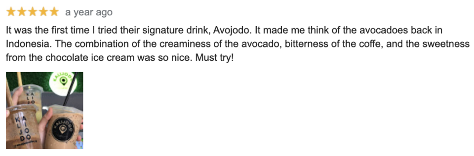 Photo: Customer review of Kalijodo on Google 