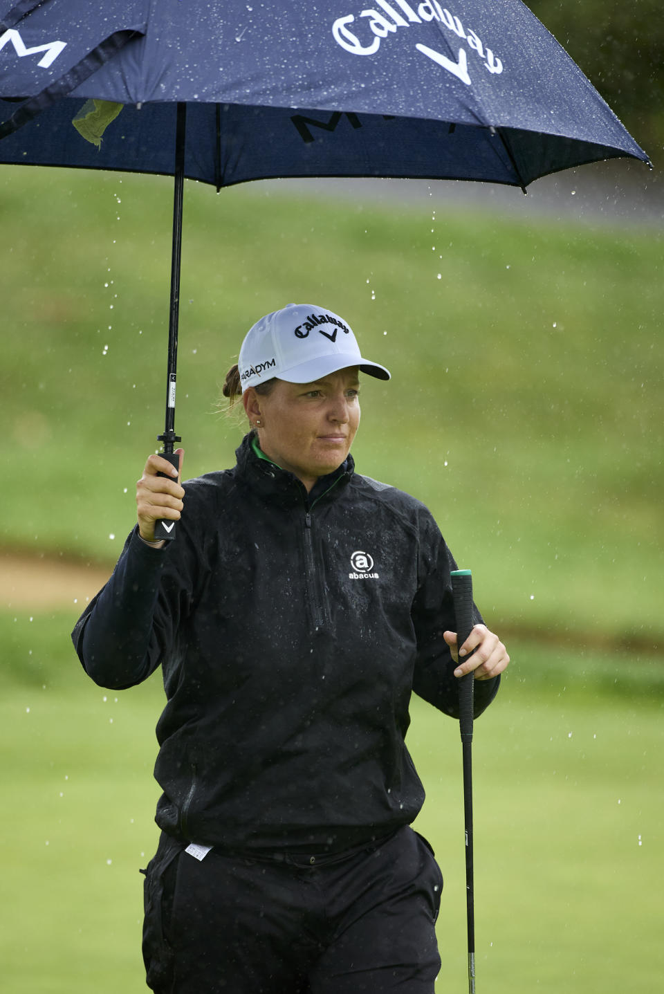 Perrine Delacour, of France, walks off the 18th hole during the first round of the LPGA Portland Classic golf tournament in Portland, Ore., Thursday, Aug. 31, 2023. (AP Photo/Craig Mitchelldyer)