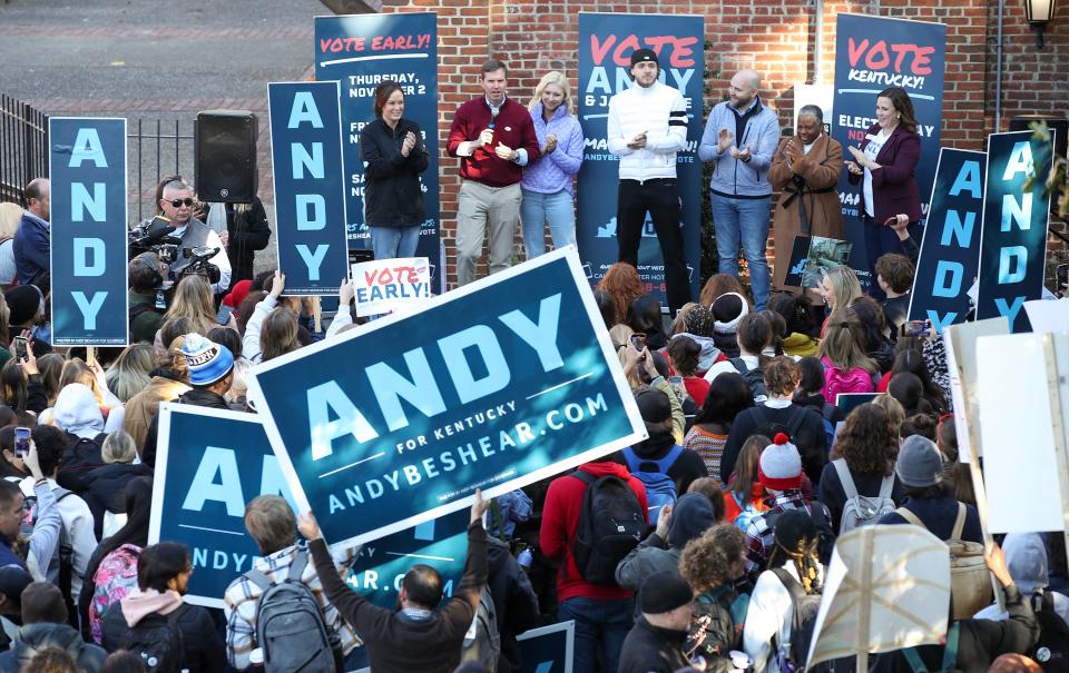 Rapper Jack Harlow joined Gov. Andy Beshear on the campaign trail at the University of Louisville on Nov. 2, ahead of the 2023 election.