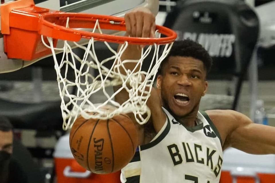 EMac gives his favorite NBA DFS picks for Yahoo, DraftKings + FanDuel daily fantasy basketball playoffs lineups, including Giannis Antetokounmpo | 7/20/21