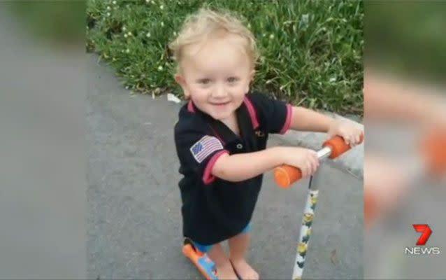 Little Austin Cotteril remains in critical condition after suffering burns to 80 percent of his body. Photo: 7 News