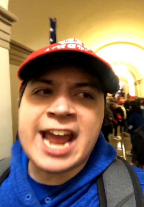 A screenshot of Alexander Sheppard, 23, of Powell, recording a video of himself on Jan. 6, 2021, inside the U.S. Capitol during the attack by insurrectionists is included in federal court documents.