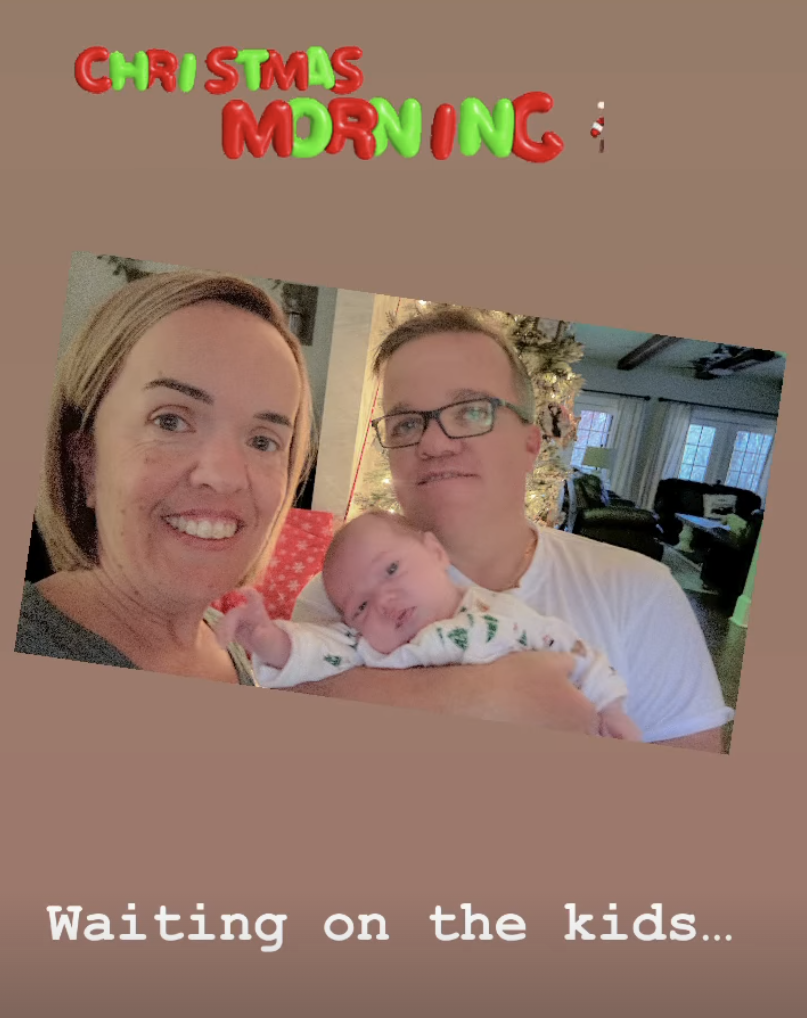 Trent and Amber Johnston with Liz's baby on Christmas