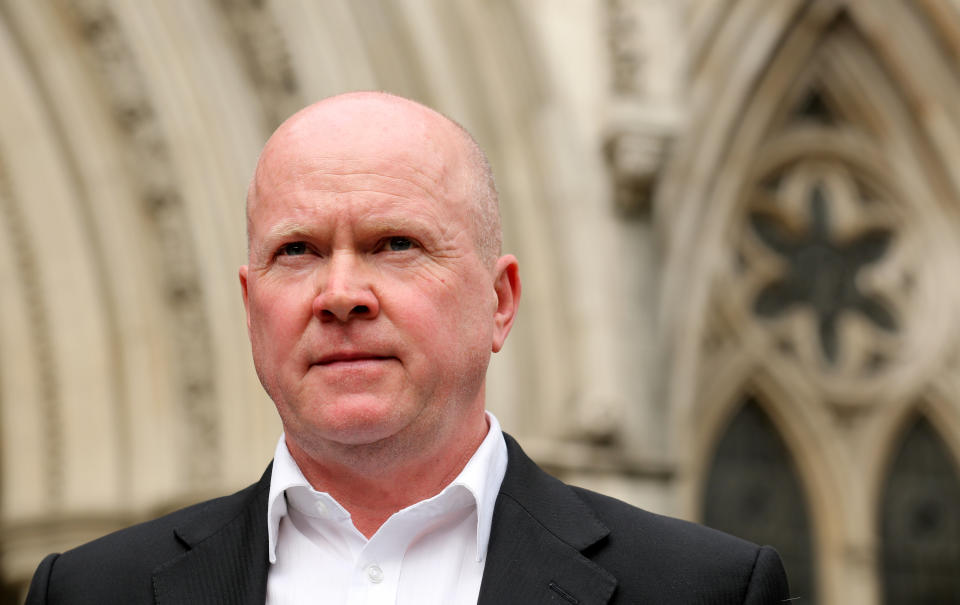 EastEnders actor Steve McFadden outside the Royal Courts of Justice in central London as he has settled a damages claim against News Group Newspapers and the Metropolitan Police issued in the wake of the phone hacking revelations.