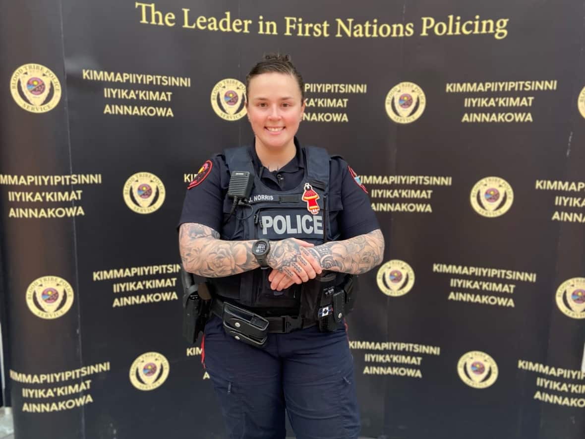 Senior Const. Jennaye Norris has been brought on as the Blood Tribe Police Service's first human trafficking coordinator.  (Submitted by Jennaye Norris - image credit)