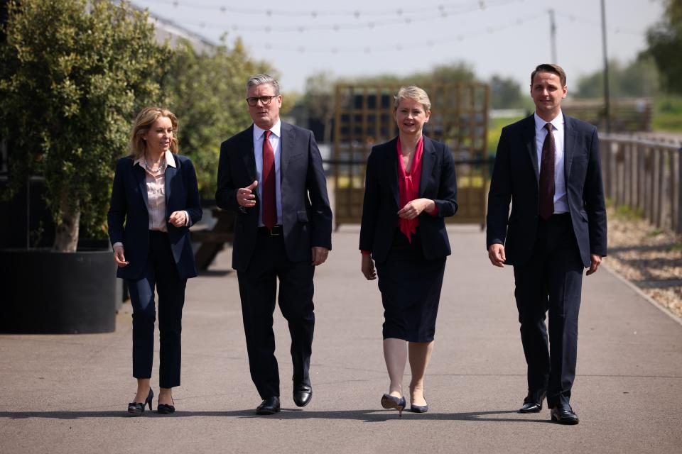 Sir Keir Starmer (2nd L), MP for Dover Natalie Elphicke (L), Shadow Home Secretary Yvette Cooper and Labour candidate for Dover & Deal Mike Tapp arriving at the press conference in Dover (Getty Images)
