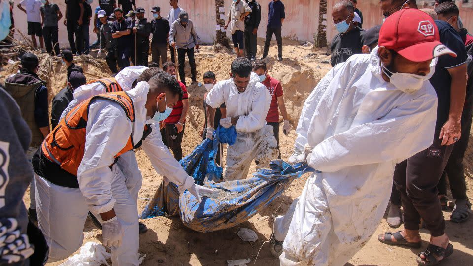 Nearly 300 bodies found in mass grave at Gaza hospital, says Gaza Civil ...