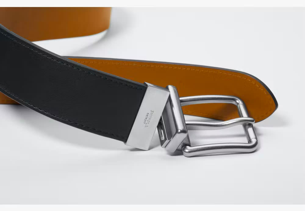 best belts for men, shinola 2-in-1 reversible leather belt